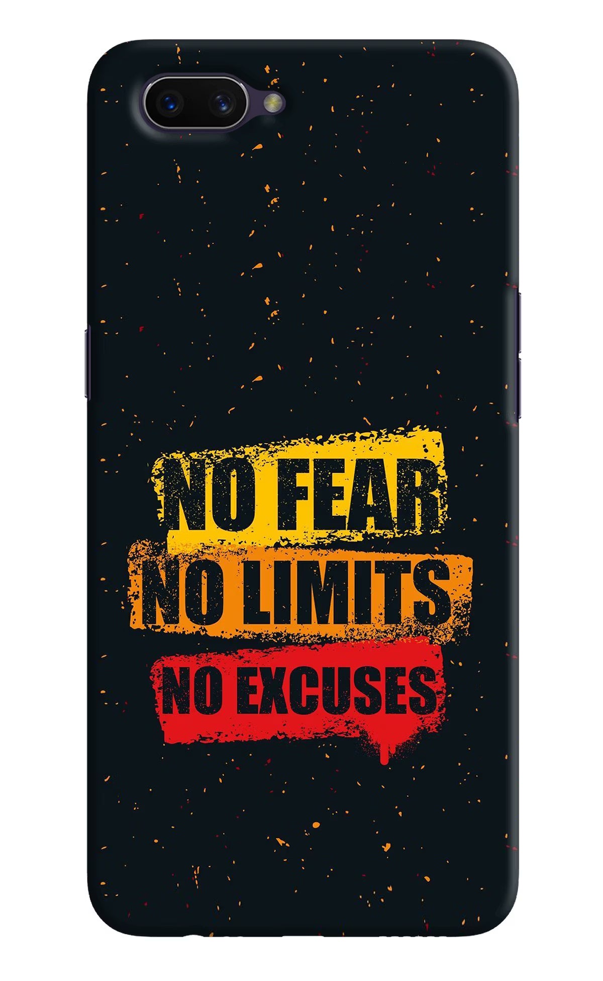 No Fear No Limits No Excuse Oppo A3S Hard Case Back Cover by Casekaro