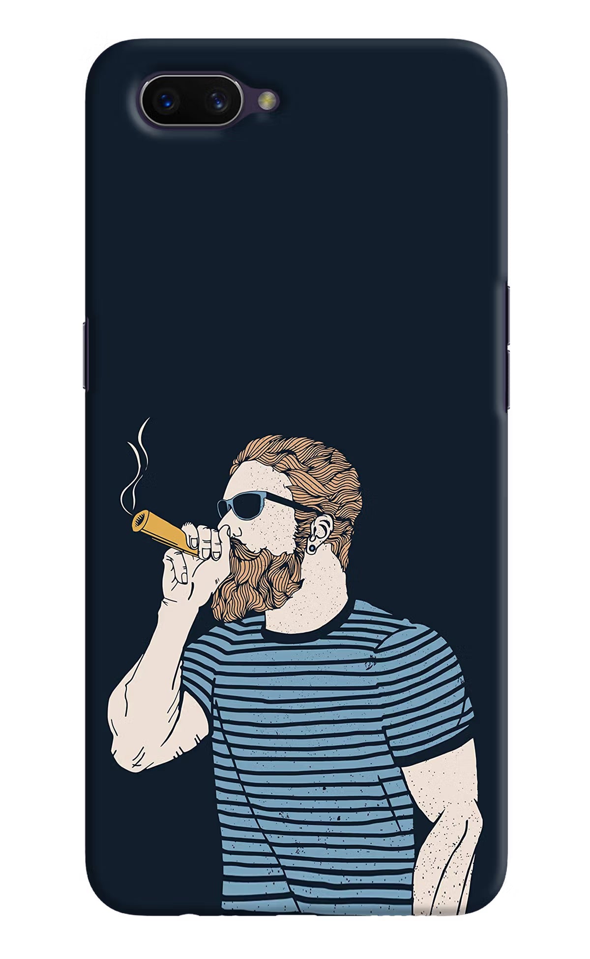 Smoking Oppo A3S Hard Case Back Cover by Casekaro