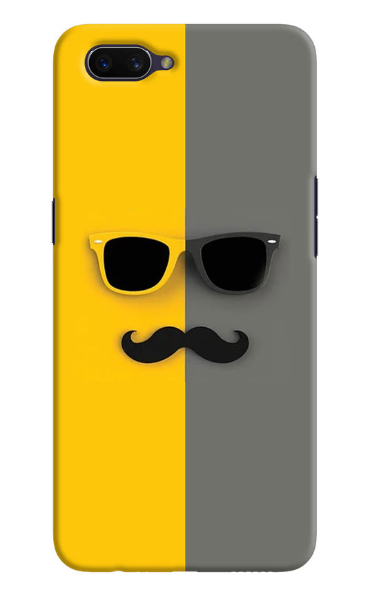 Sunglasses with Mustache Oppo A3S Hard Case Back Cover by Casekaro