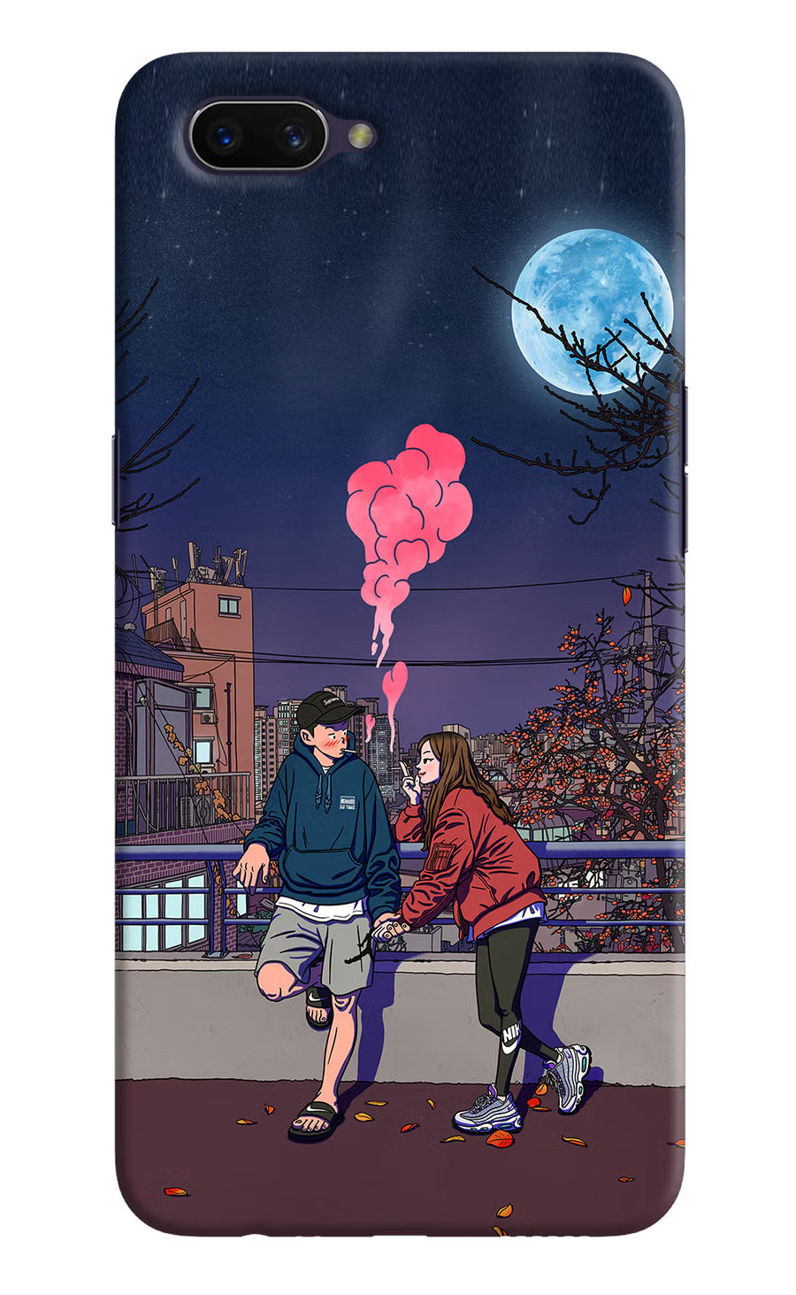Chilling Couple Oppo A3S Back Cover, Hard case
