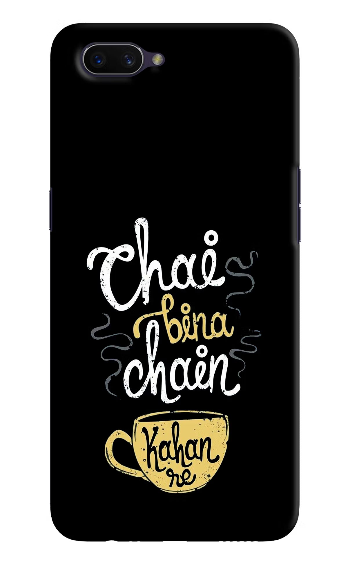 Chai Bina Chain Kaha Re Oppo A3S Hard Case Back Cover by Casekaro