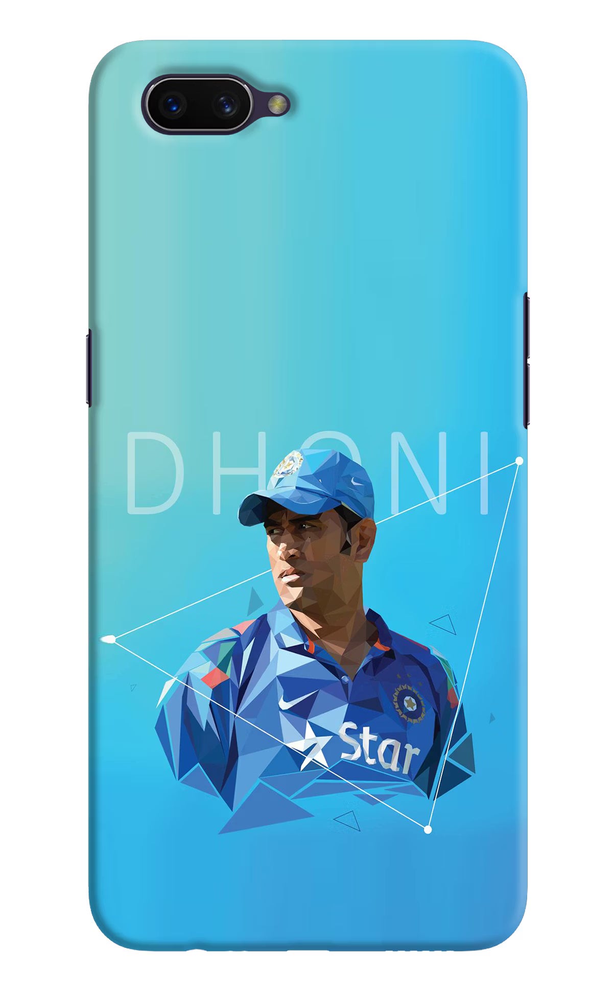 Dhoni Artwork Oppo A3S Hard Case Back Cover by Casekaro