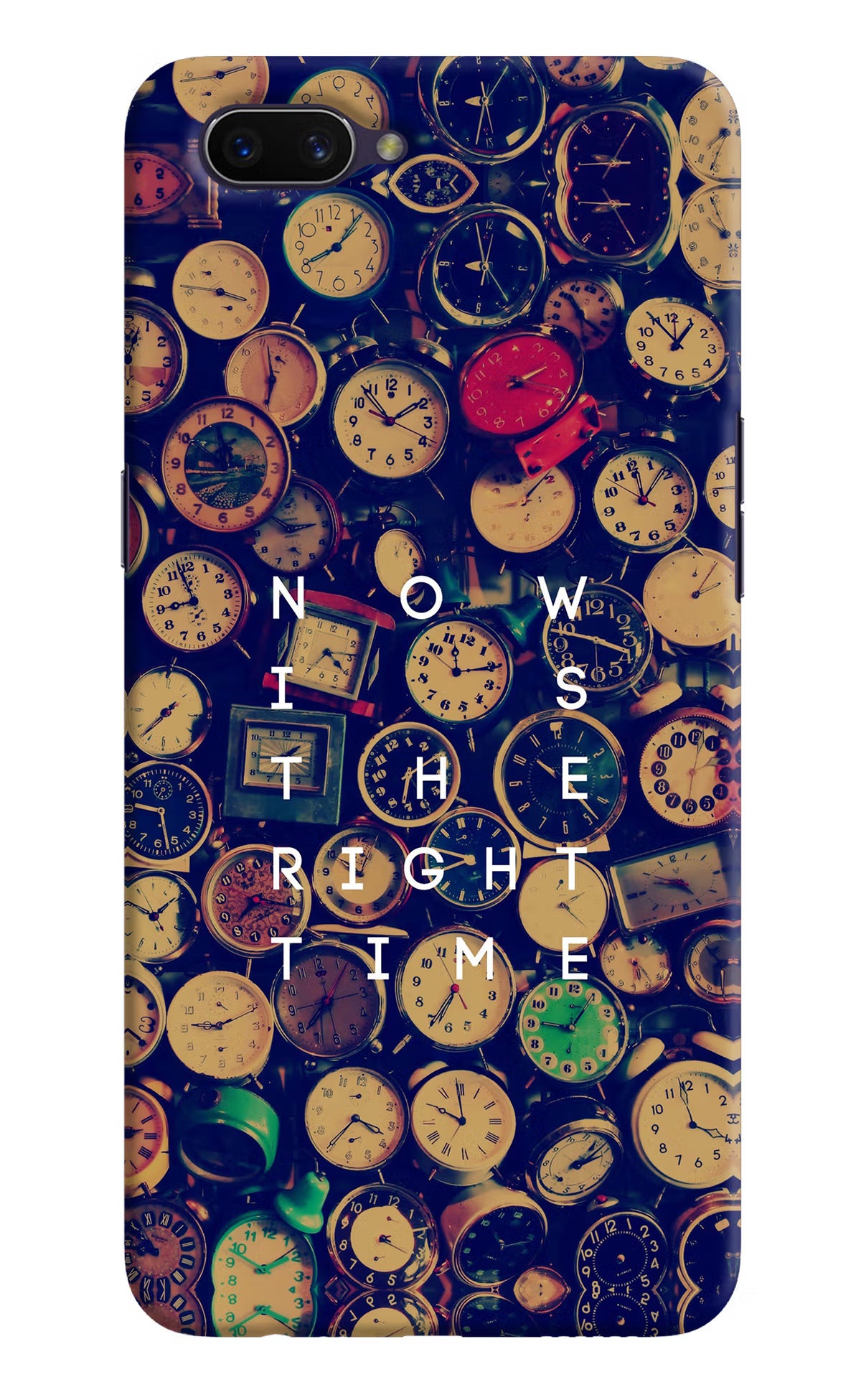 Now is the Right Time Quote Oppo A3S Hard Case Back Cover by Casekaro