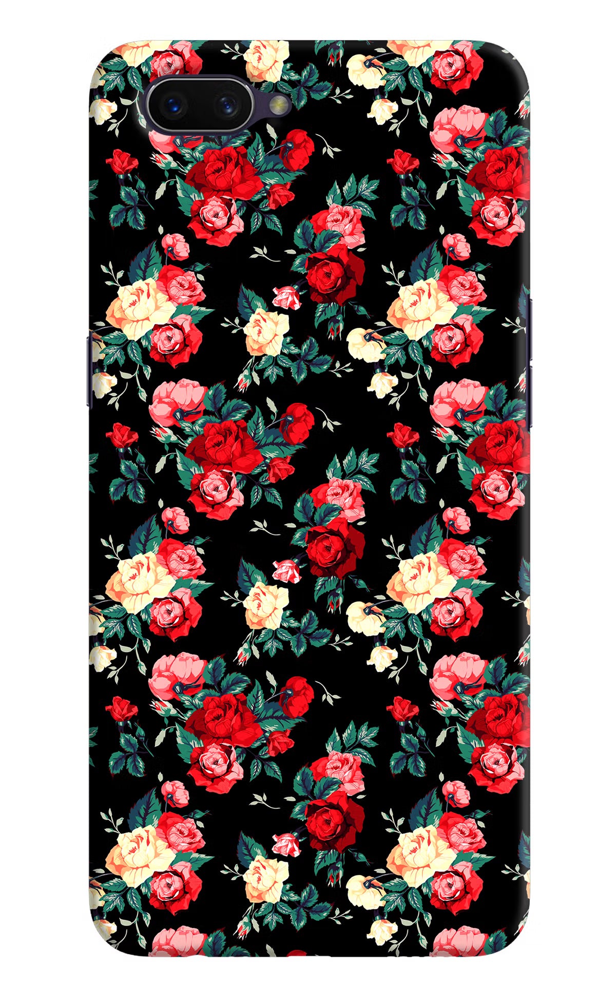 Rose Pattern Oppo A3S Hard Case Back Cover by Casekaro