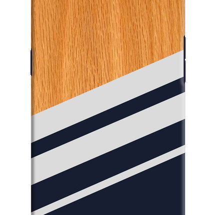 Blue and white wooden Oppo A3S Hard Case Back Cover by Casekaro