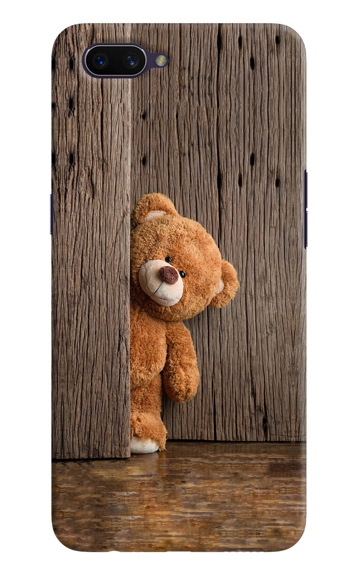 Teddy Wooden Oppo A3S Hard Case Back Cover by Casekaro