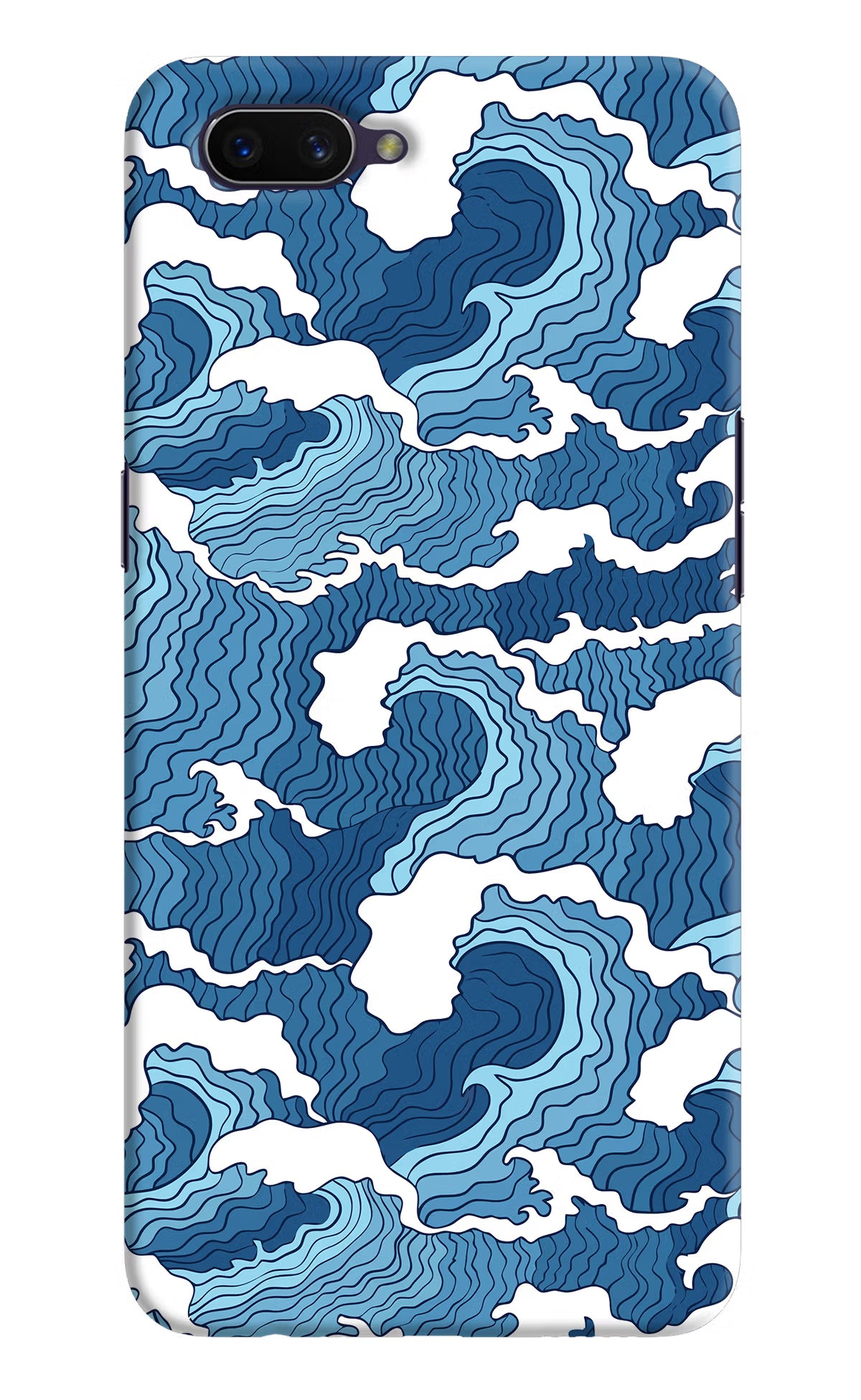Blue Waves Oppo A3S Hard Case Back Cover by Casekaro