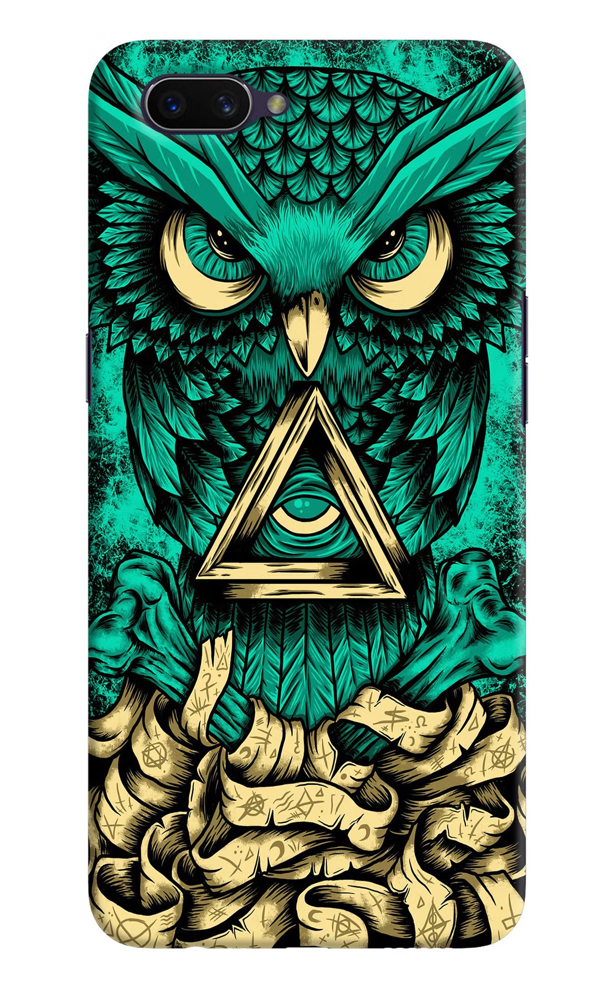 Green Owl Oppo A3S Hard Case Back Cover by Casekaro