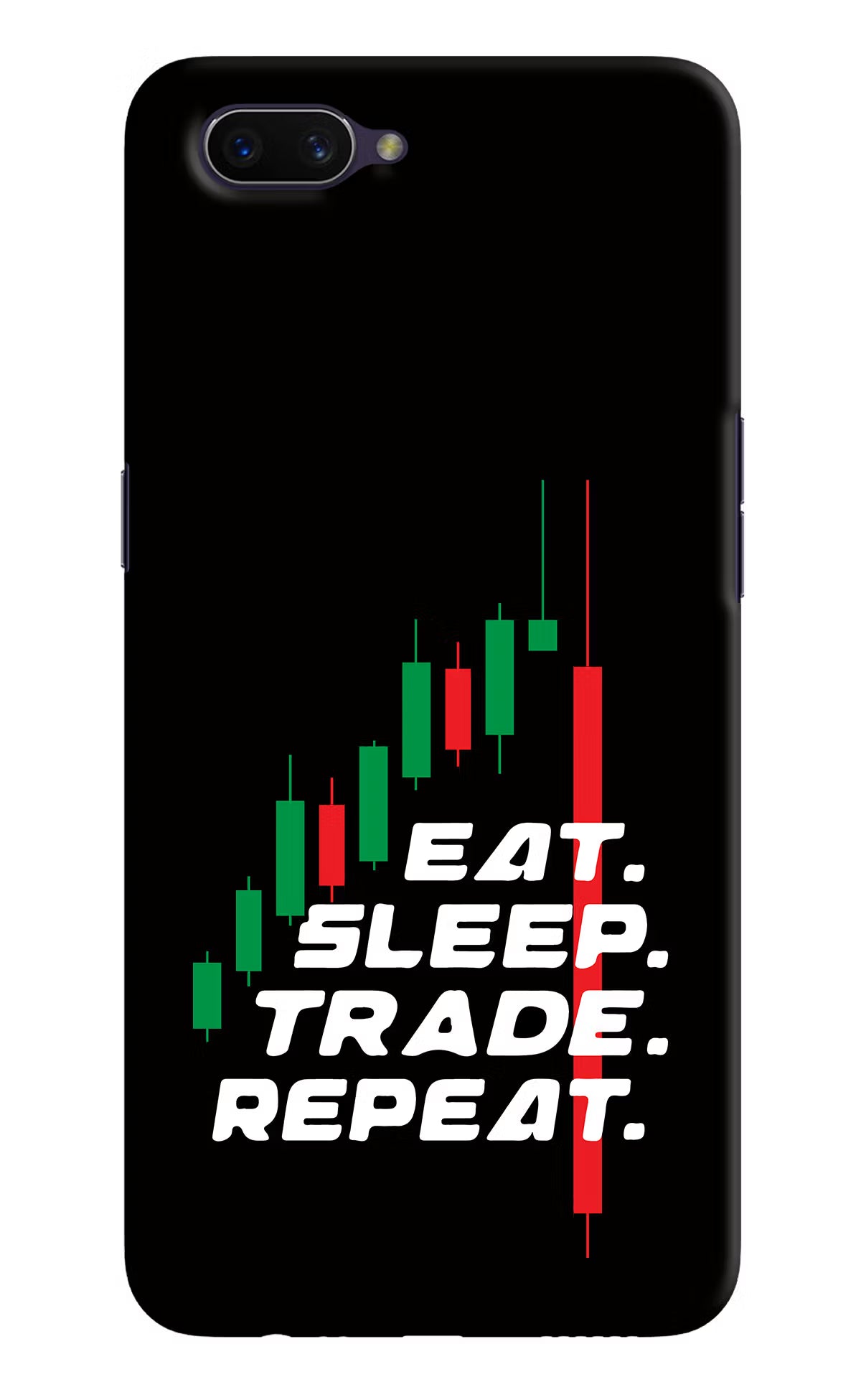 Eat Sleep Trade Repeat Oppo A3S Hard Case Back Cover by Casekaro