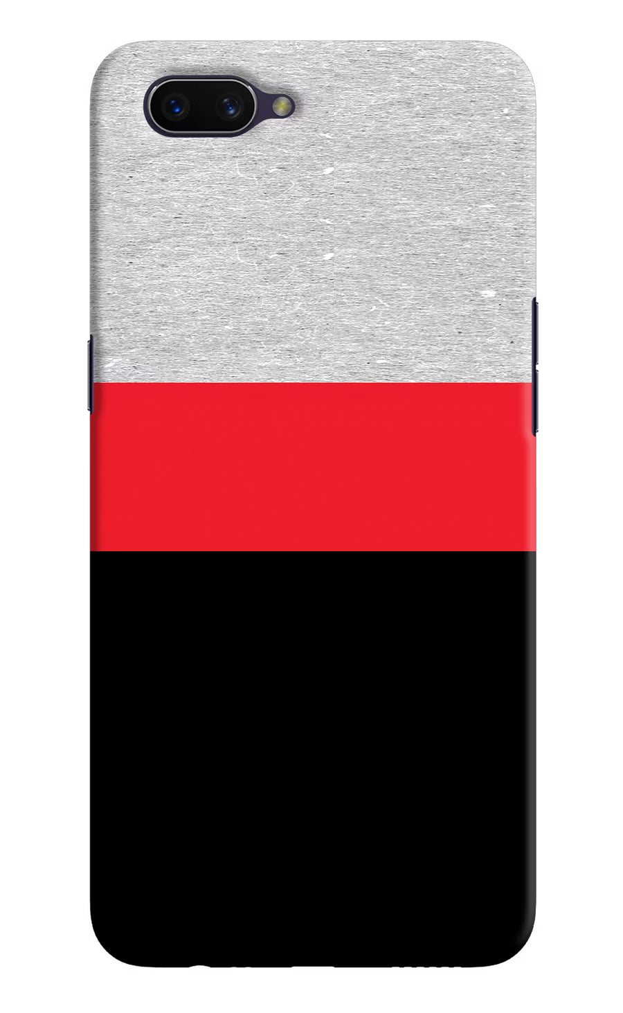 Tri Color Pattern Oppo A3S Back Cover, Hard case