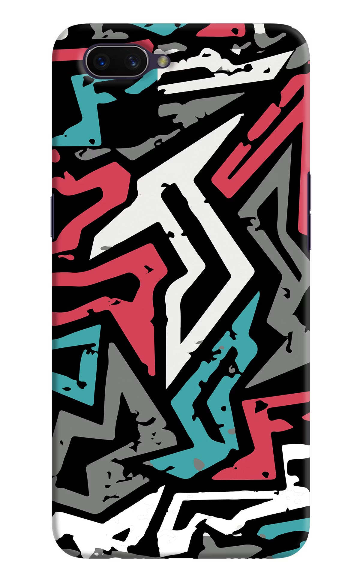 Geometric Graffiti Oppo A3S Hard Case Back Cover by Casekaro