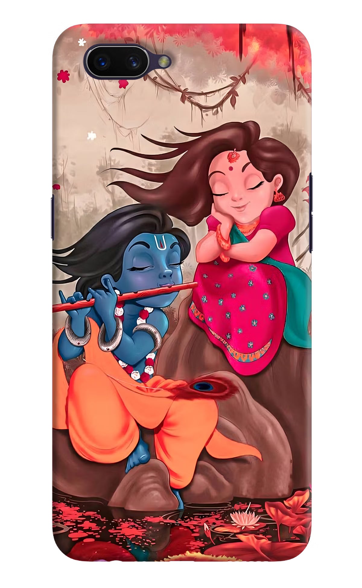 Radhe Krishna Oppo A3S Hard Case Back Cover by Casekaro