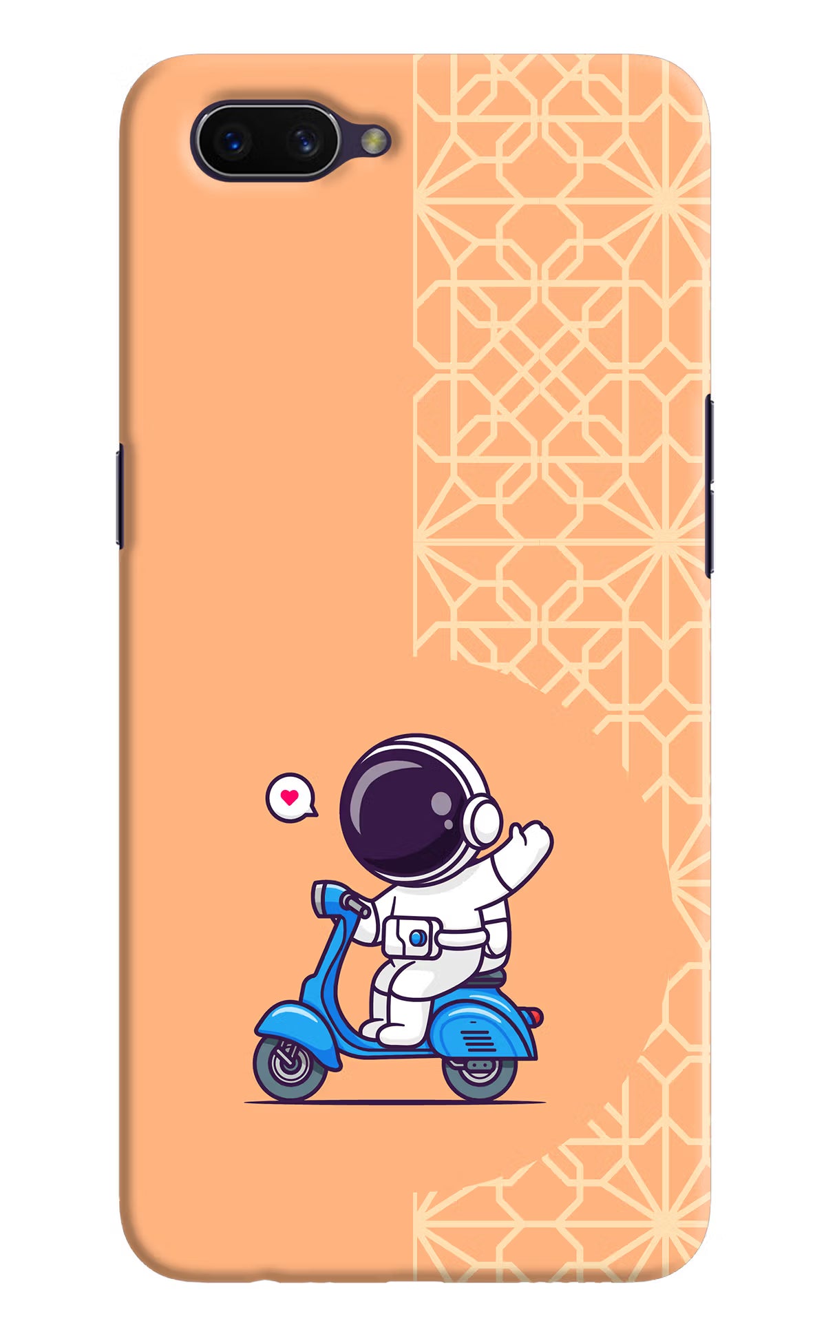 Cute Astronaut Riding Oppo A3S Hard Case Back Cover by Casekaro
