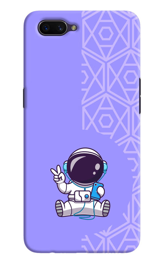 Cute Astronaut Chilling Oppo A3S Hard Case Back Cover by Casekaro