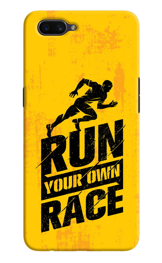 Run Your Own Race Oppo A3S Hard Case Back Cover by Casekaro