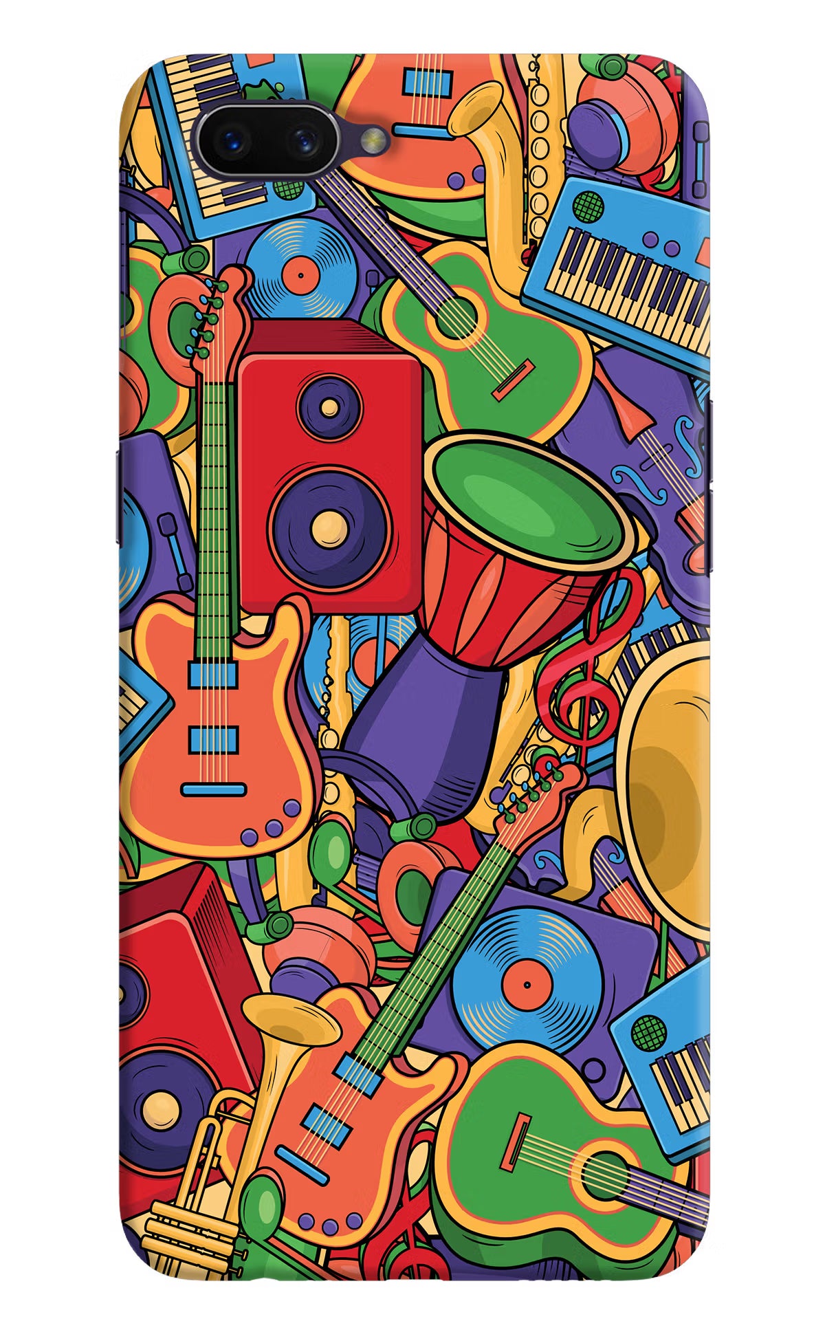 Music Instrument Doodle Oppo A3S Hard Case Back Cover by Casekaro