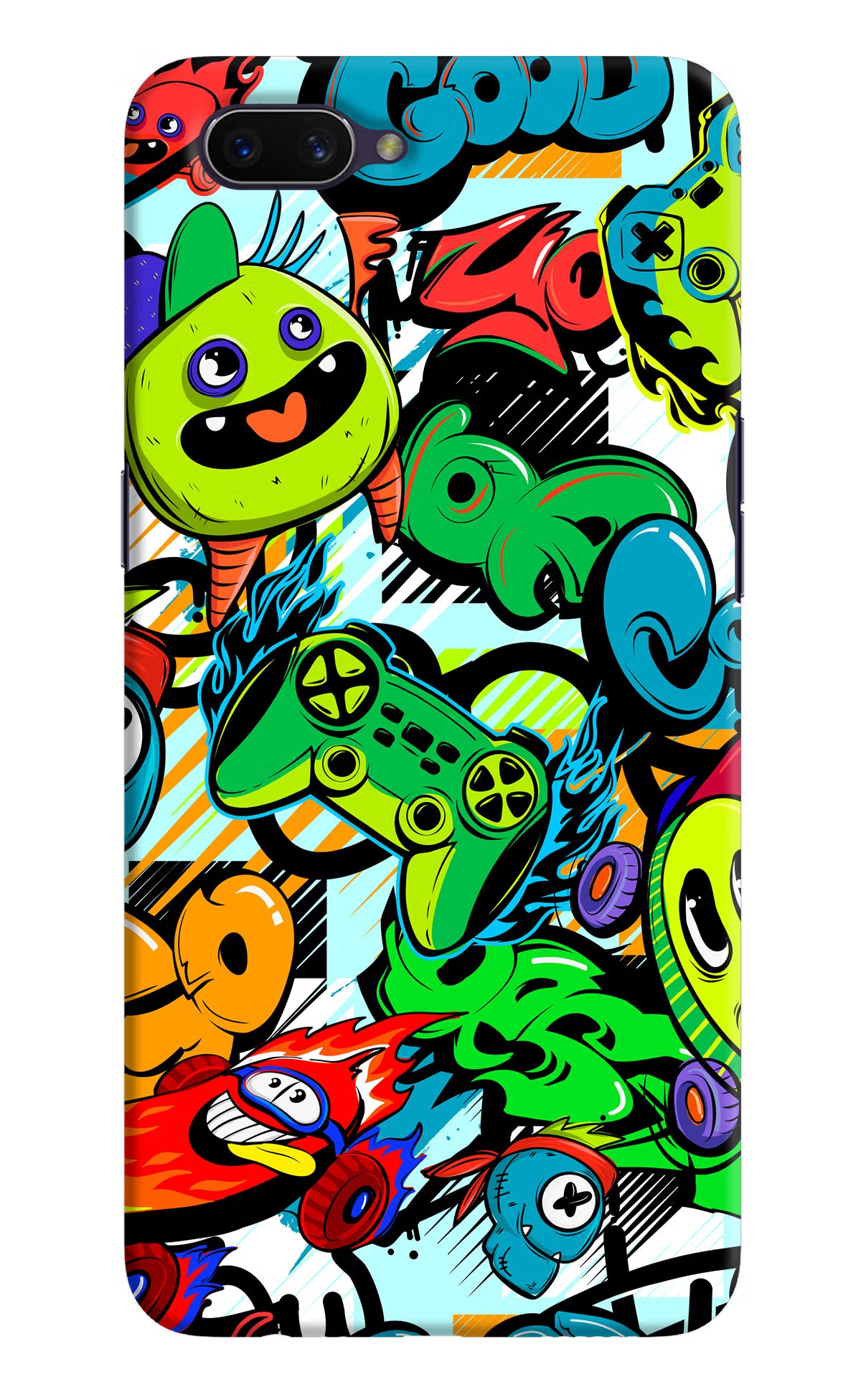 Game Doodle Oppo A3S Hard Case Back Cover by Casekaro