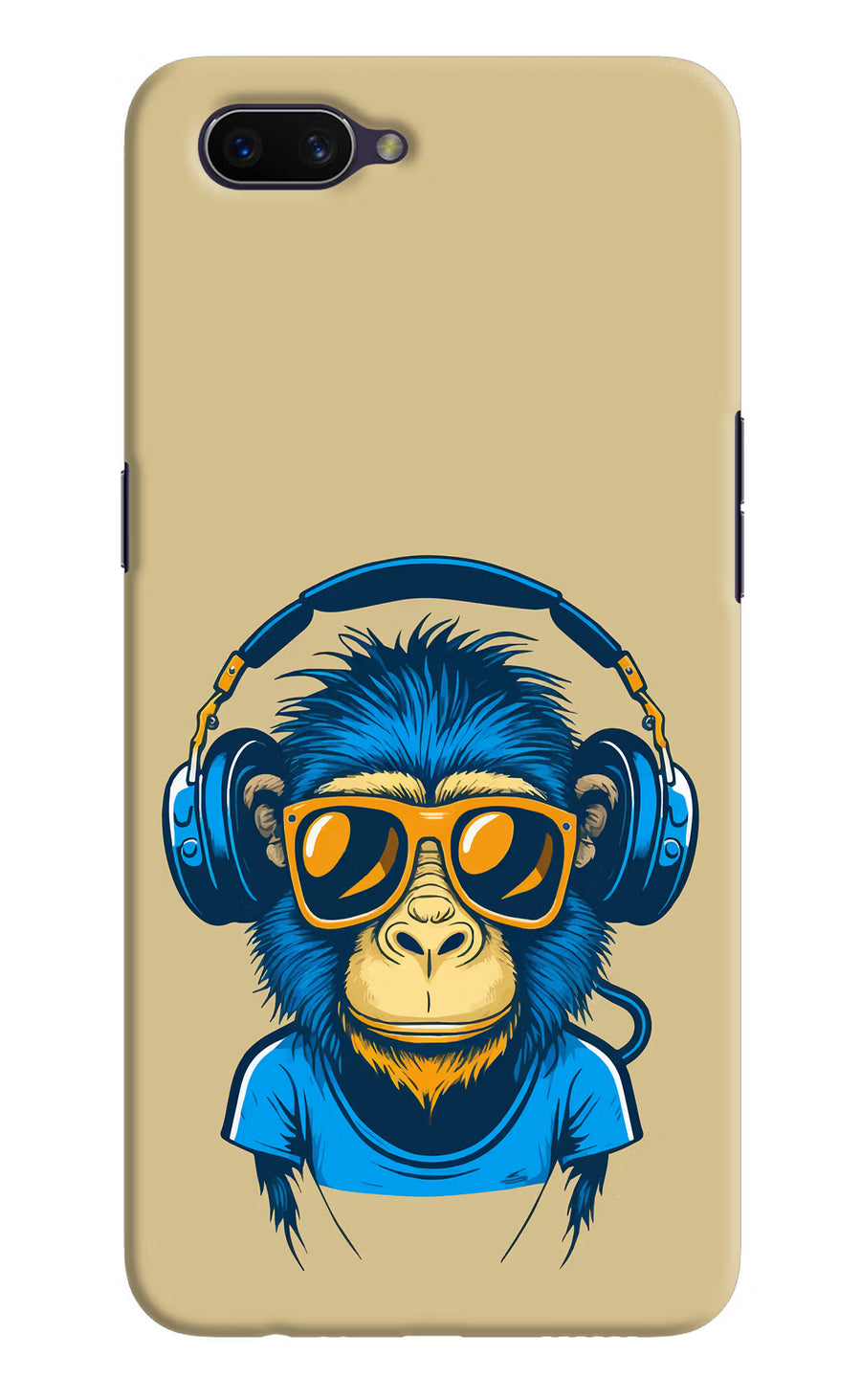 Monkey Headphone Oppo A3S Back Cover, Hard case