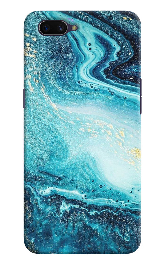 Blue Glitter Marble Oppo A3S Hard Case Back Cover by Casekaro