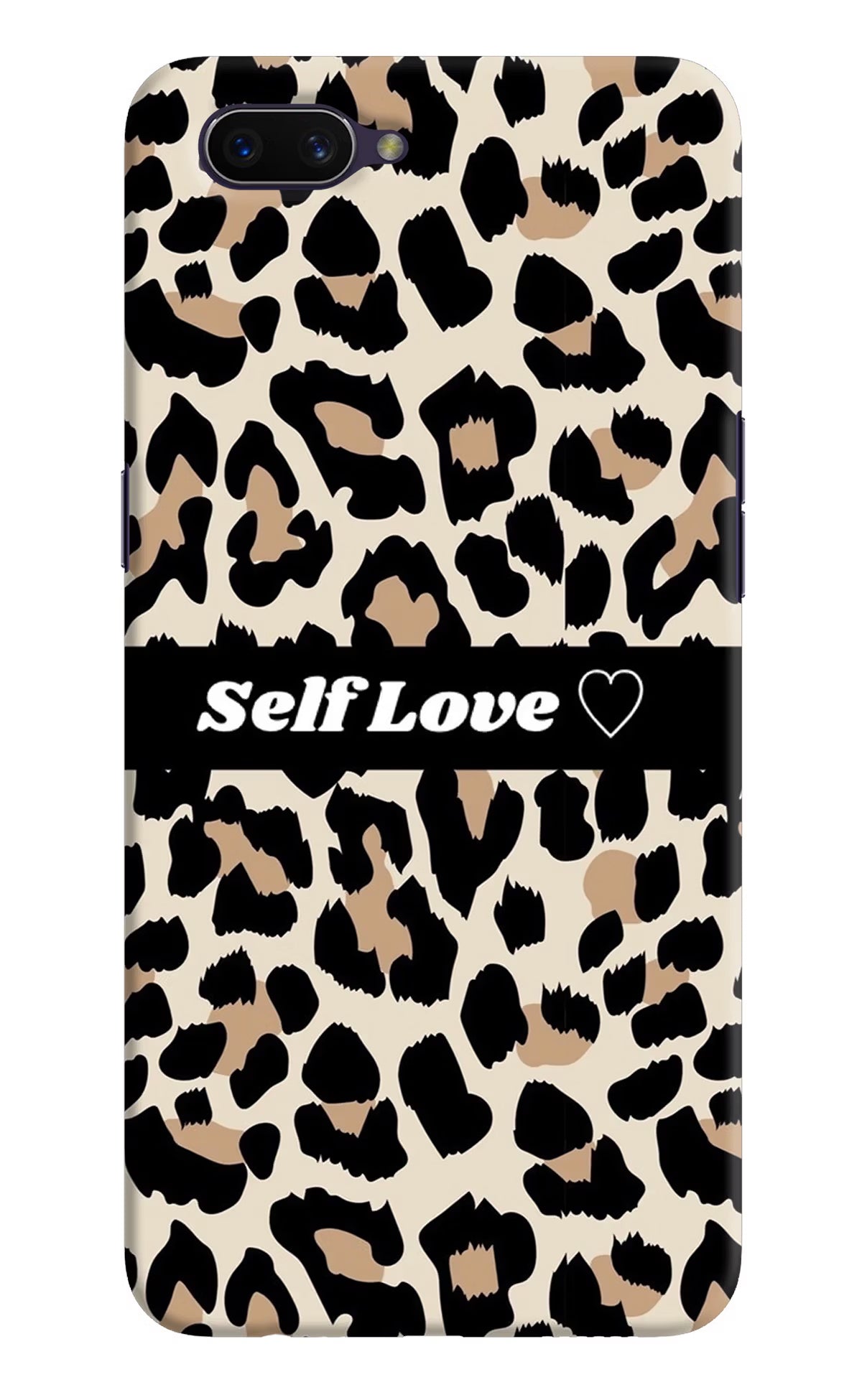 Leopard Print Self Love Oppo A3S Hard Case Back Cover by Casekaro