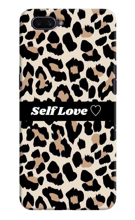 Leopard Print Self Love Oppo A3S Hard Case Back Cover by Casekaro