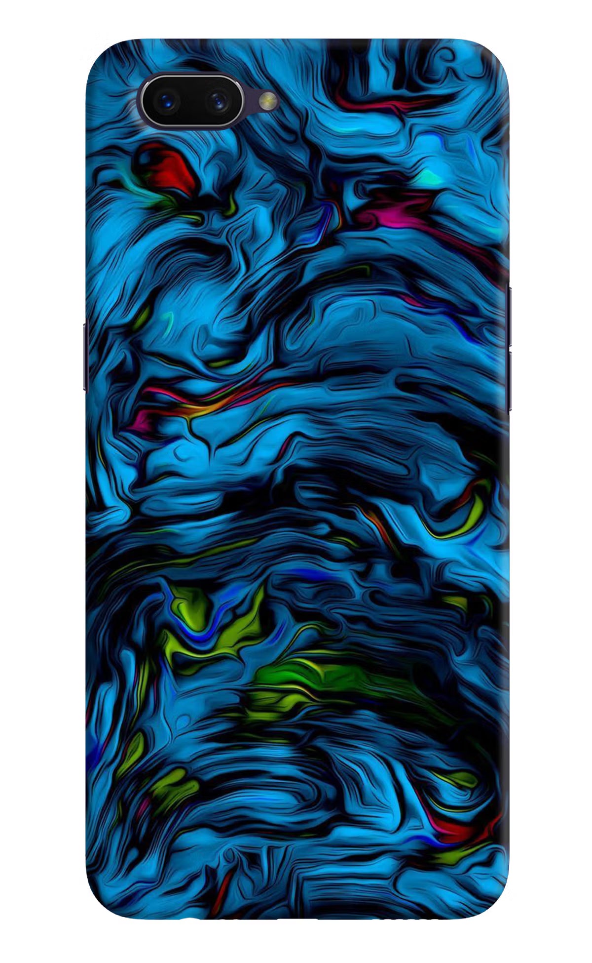 Dark Blue Abstract Oppo A3S Hard Case Back Cover by Casekaro