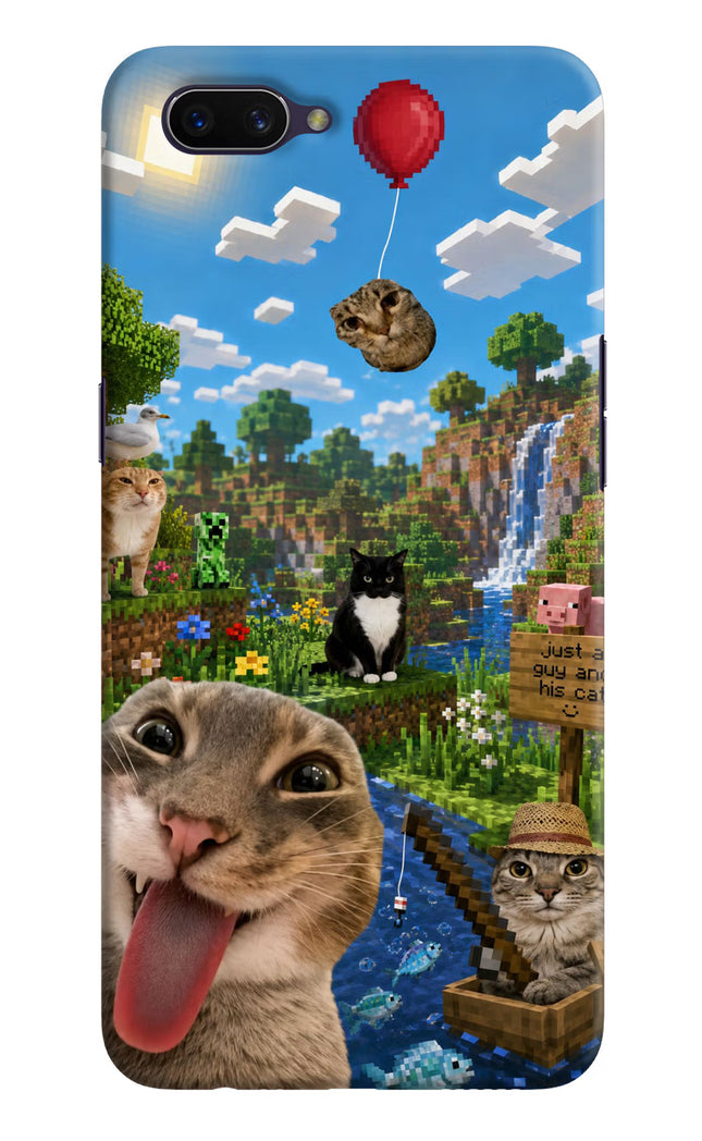 Minecraft Cat Chaos Oppo A3S Hard Case Back Cover by Casekaro