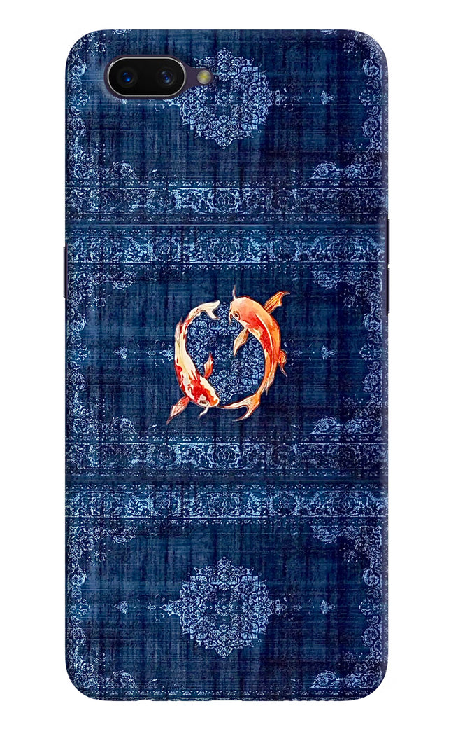 Koi Blue Oppo A3S Hard Case Back Cover by Casekaro