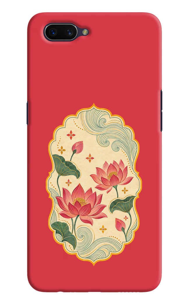 Pink Lotus Oppo A3S Hard Case Back Cover by Casekaro