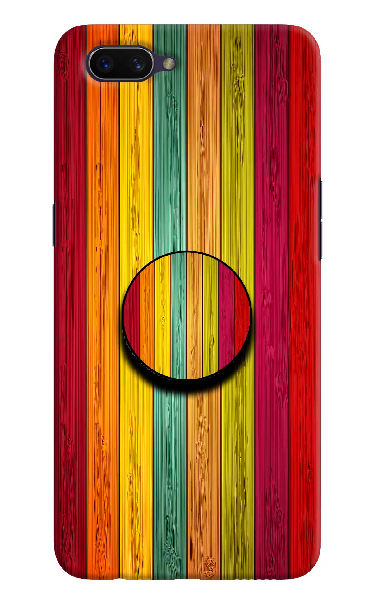 Multicolor Wooden Oppo A3S Pop Case by Casekaro