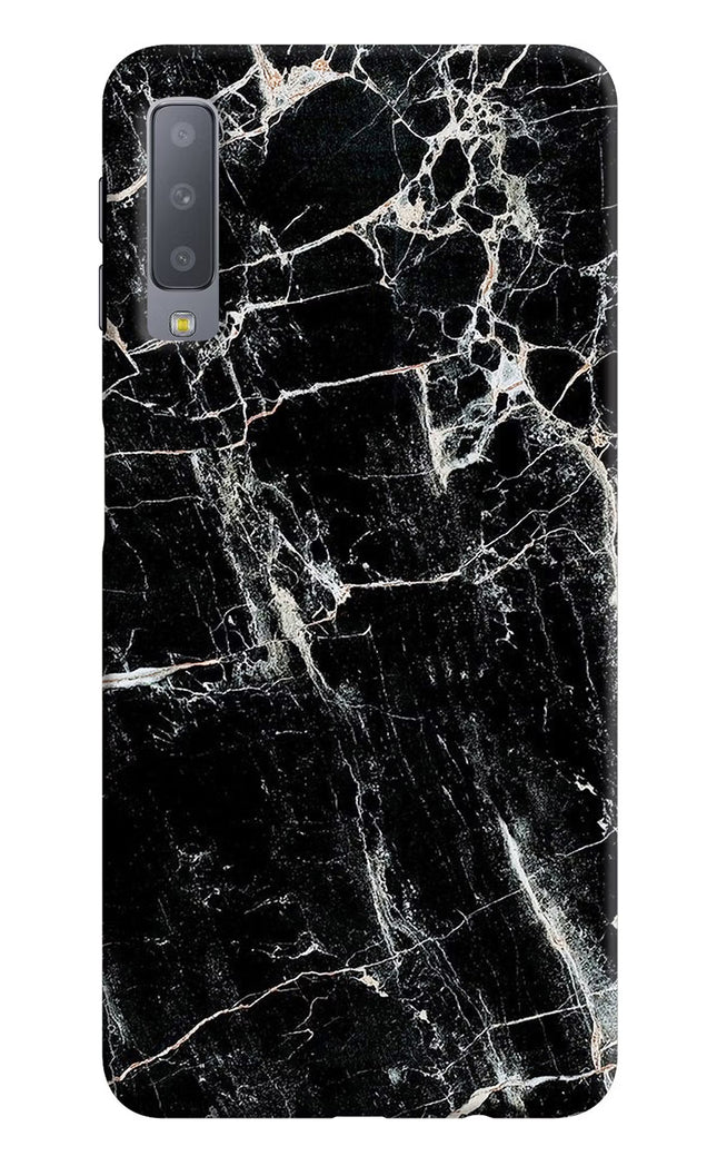 Black Marble Texture Samsung A7 Hard Case Back Cover by Casekaro