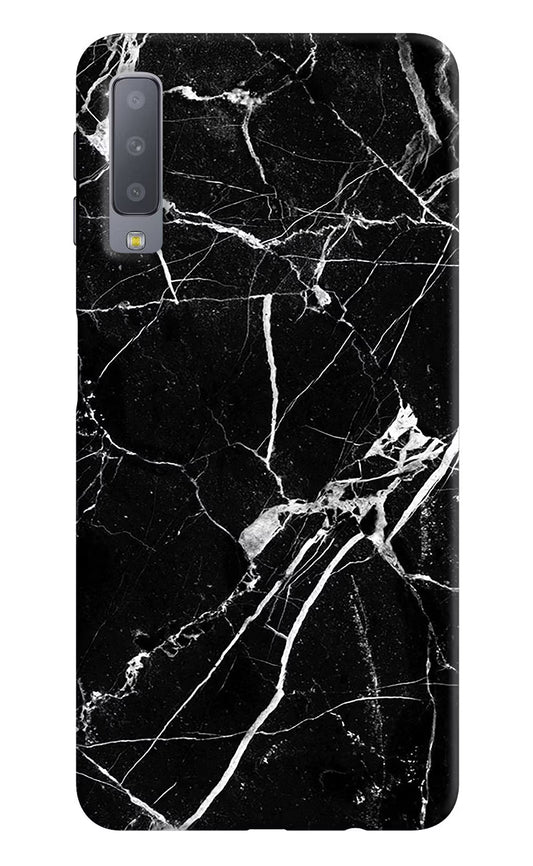 Black Marble Pattern Samsung A7 Hard Case Back Cover by Casekaro