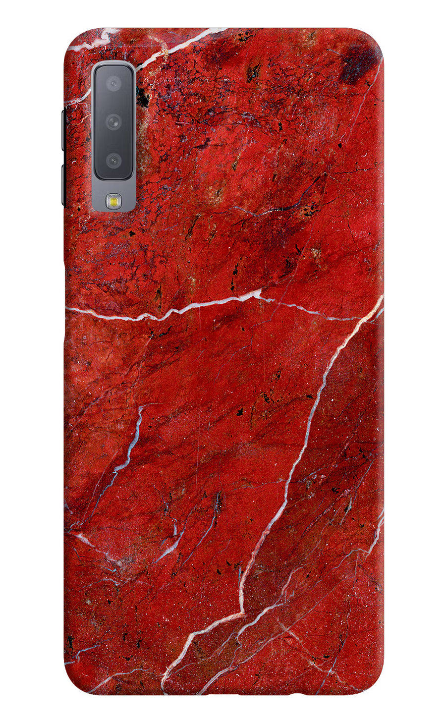 Red Marble Design Samsung A7 Back Cover, Hard case