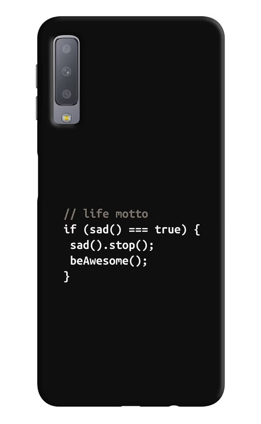 Life Motto Code Samsung A7 Hard Case Back Cover by Casekaro