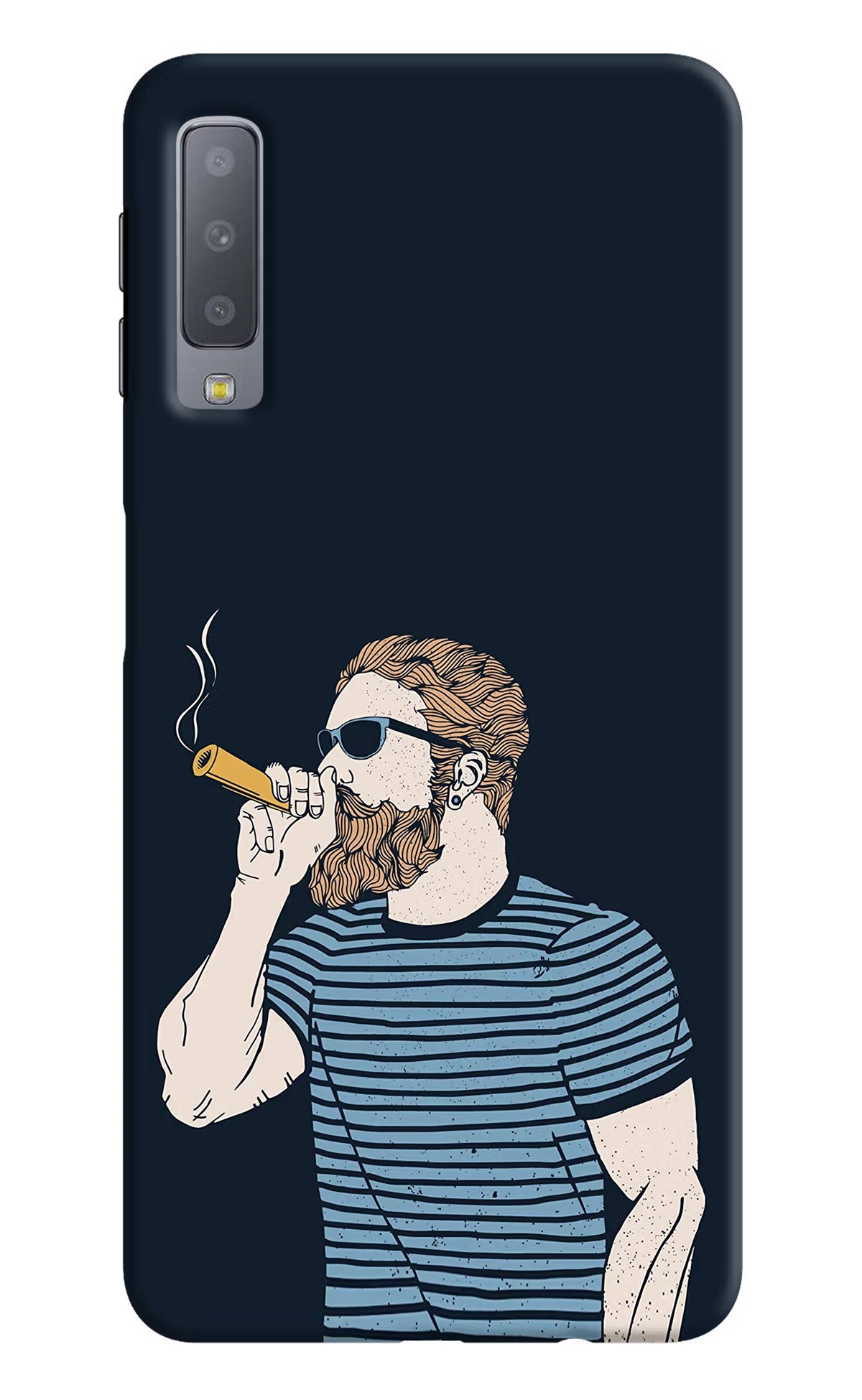 Smoking Samsung A7 Hard Case Back Cover by Casekaro