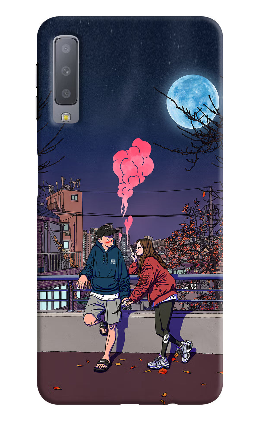 Chilling Couple Samsung A7 Back Cover, Hard case
