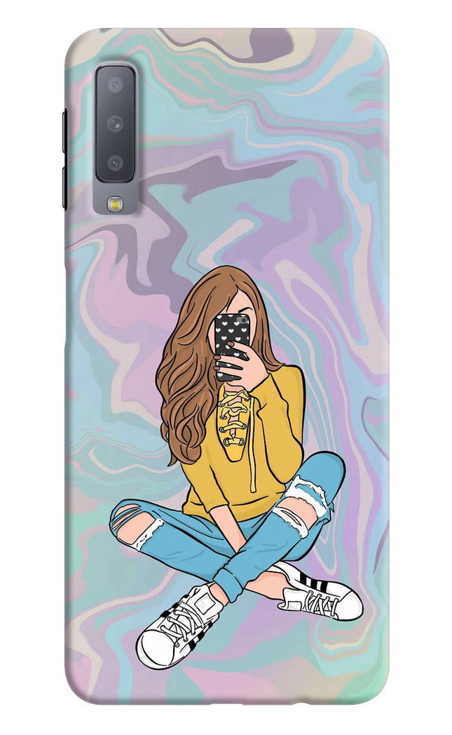 Selfie Girl Samsung A7 Hard Case Back Cover by Casekaro
