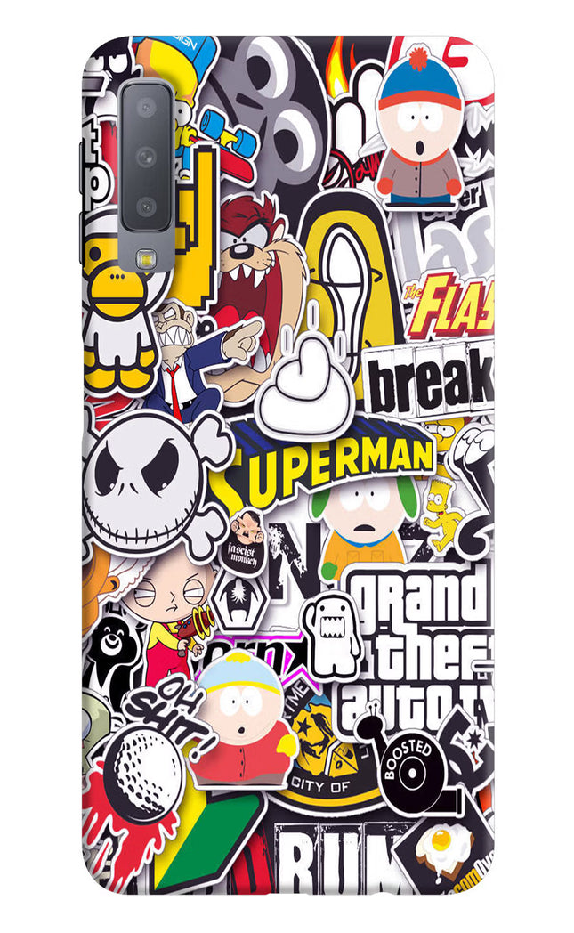 Sticker Bomb Samsung A7 Hard Case Back Cover by Casekaro