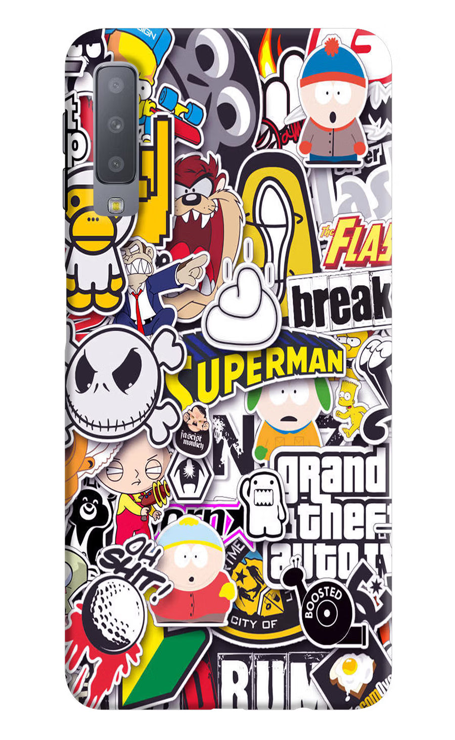 Sticker Bomb Samsung A7 Back Cover, Hard case