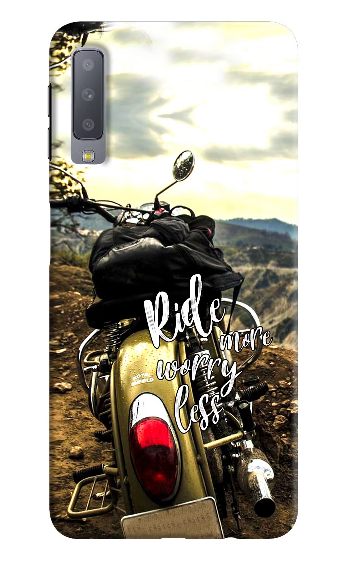 Ride More Worry Less Samsung A7 Hard Case Back Cover by Casekaro
