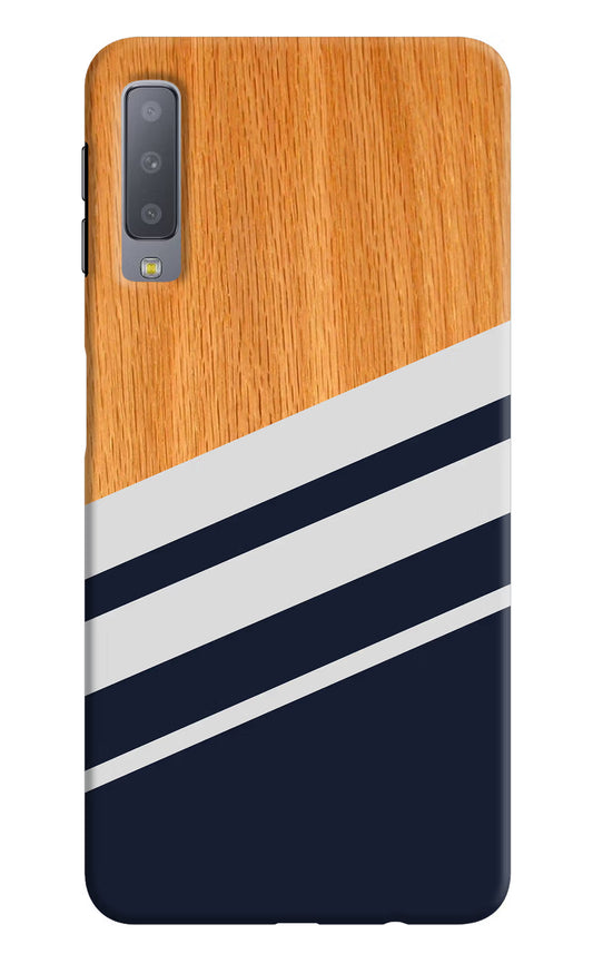 Blue and white wooden Samsung A7 Hard Case Back Cover by Casekaro