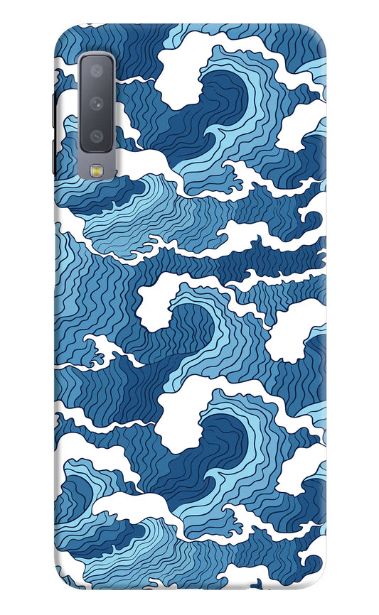 Blue Waves Samsung A7 Hard Case Back Cover by Casekaro