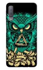 Green Owl Samsung A7 Hard Case Back Cover by Casekaro
