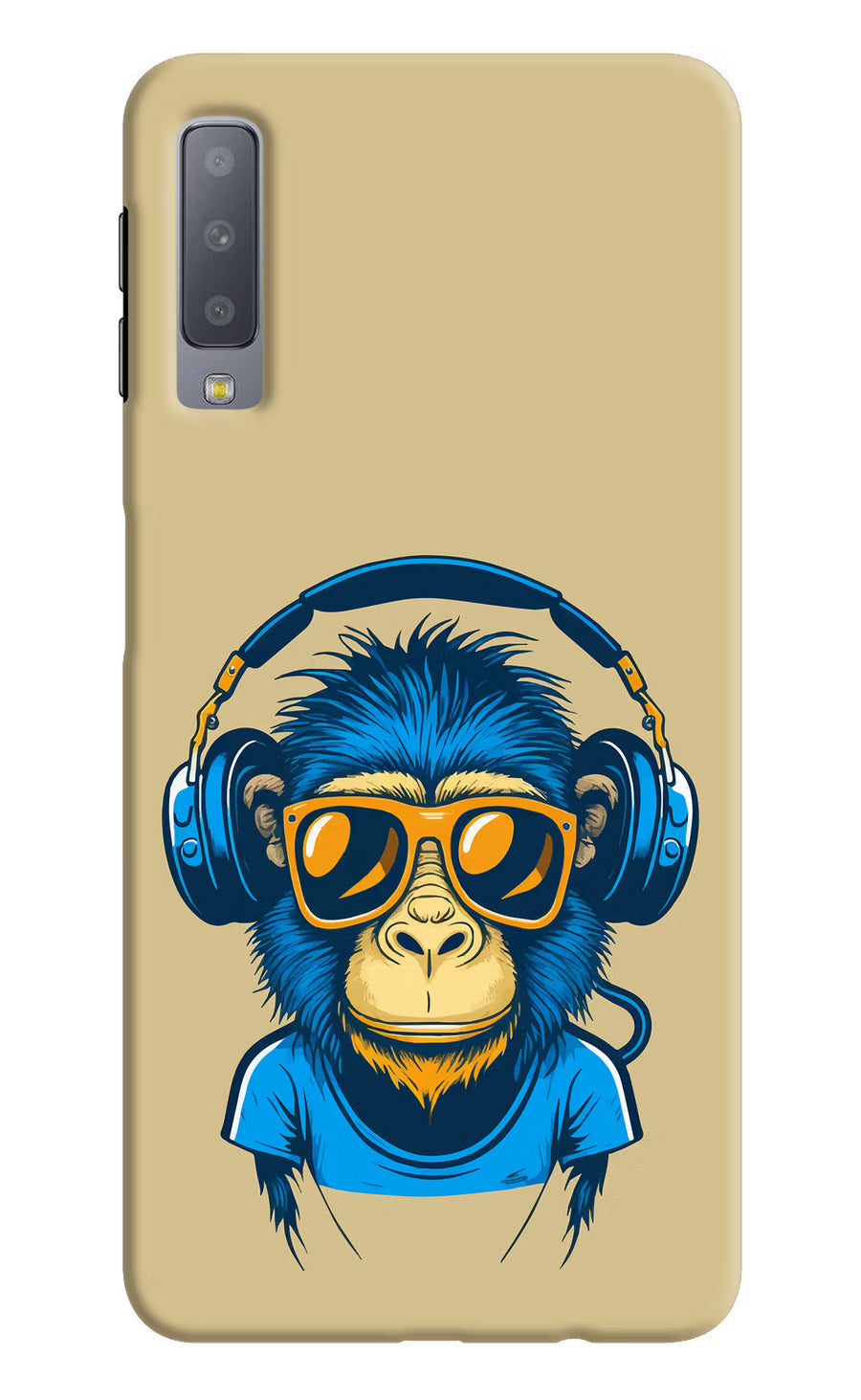 Monkey Headphone Samsung A7 Back Cover, Hard case