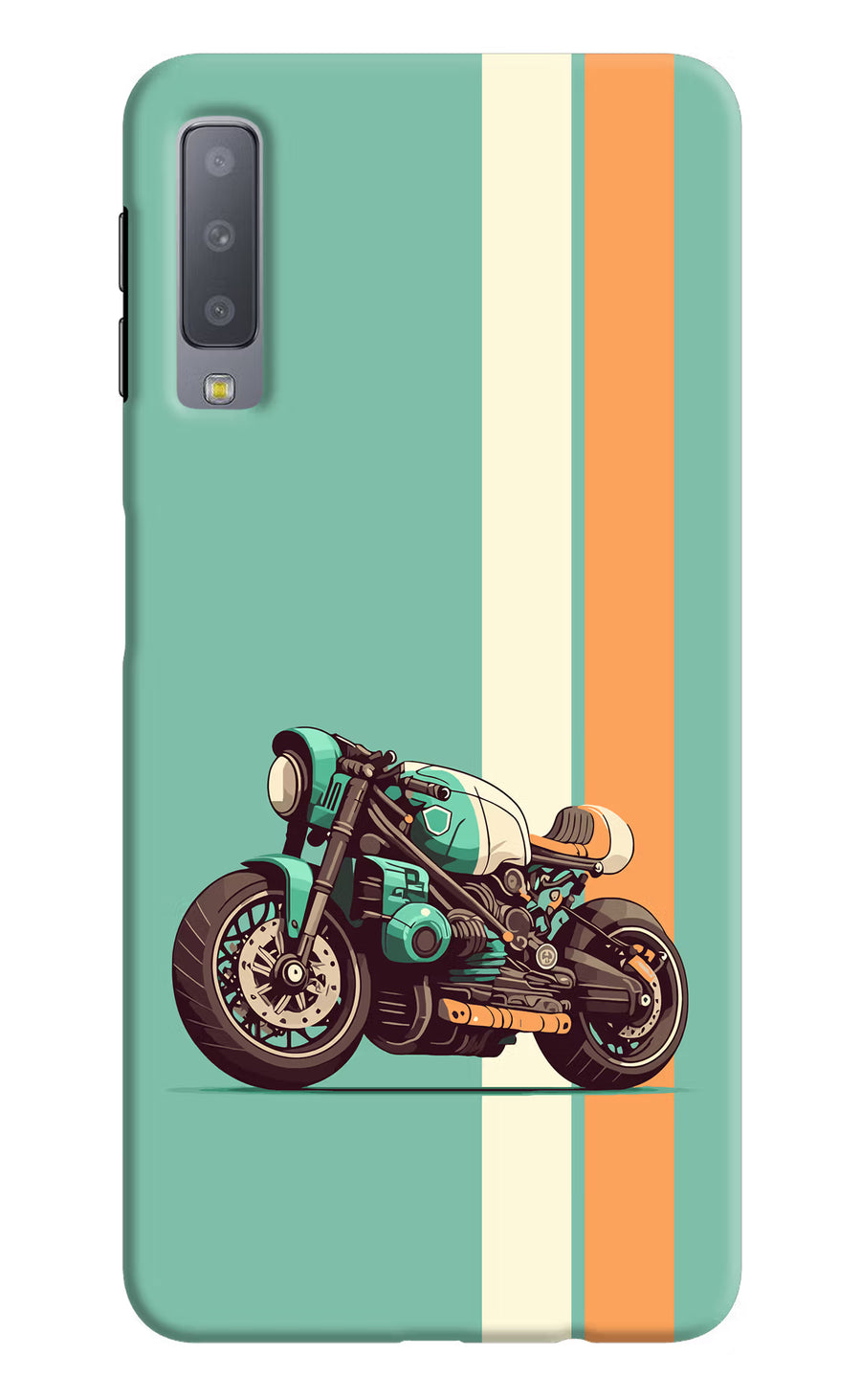 Striped Moto Drift Samsung A7 Back Cover, Hard case