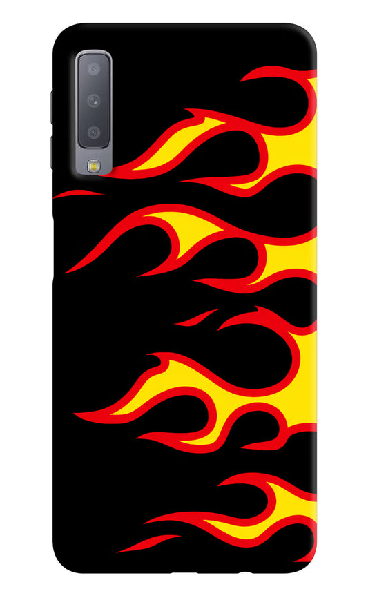 Side Sweep Flames Samsung A7 Hard Case Back Cover by Casekaro