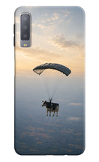 Skydiving Cow Samsung A7 Hard Case Back Cover by Casekaro