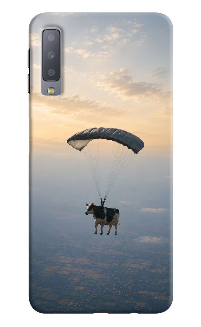 Skydiving Cow Samsung A7 Hard Case Back Cover by Casekaro