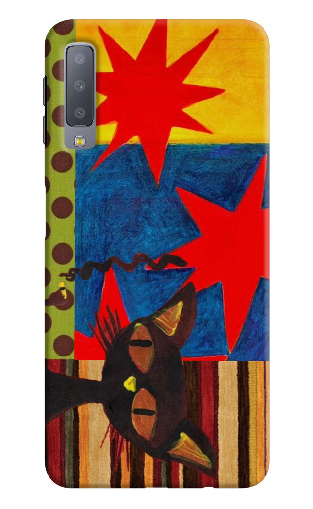 Pop Cat Samsung A7 Hard Case Back Cover by Casekaro