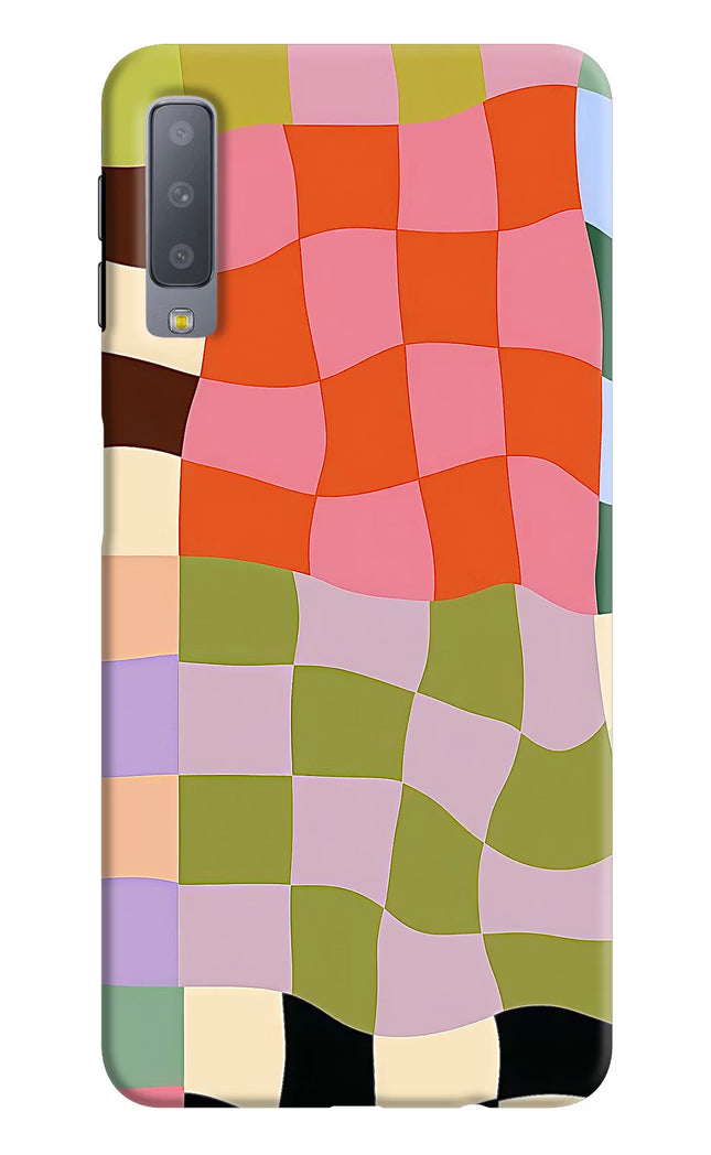 Wavy Grid Samsung A7 Hard Case Back Cover by Casekaro